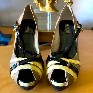 Michael Kors high block heels peak a-boo toe shoes